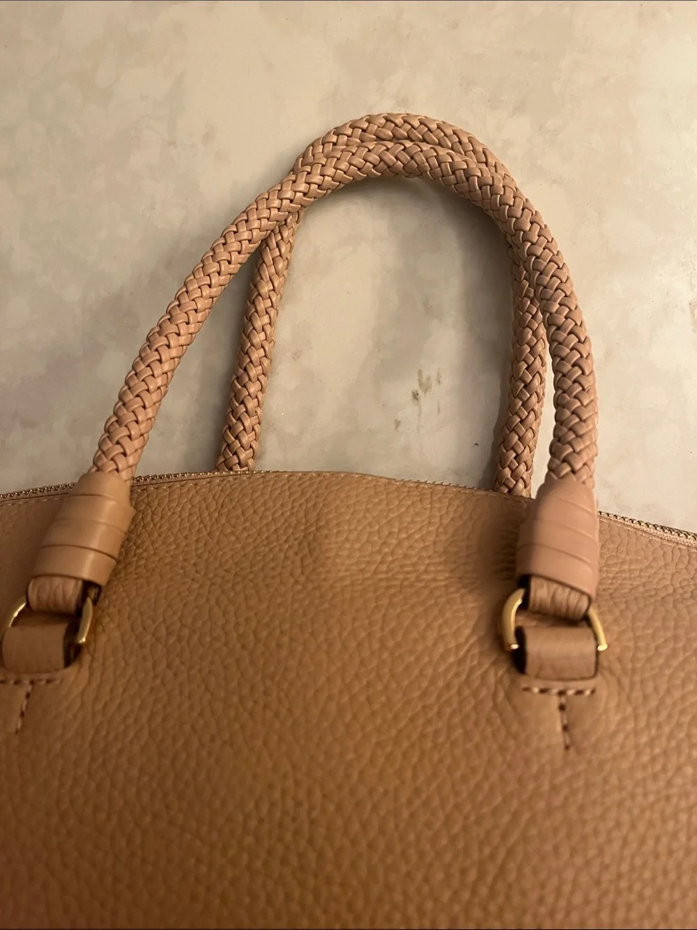 Tory Burch Taylor leather Slouchy Satchel Bag - Devon Sand  no crossbody strap